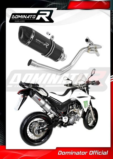 YA066DFBL-S Dominator exhaust silencer hp1 black & 2 in 1 collector