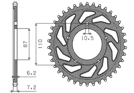 SUN1-4386-48 SUNSTAR SPROCKETS galinė žvaigždutė