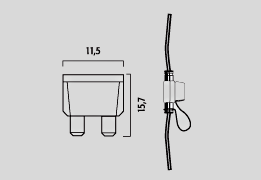 FLOSSER mini saugikliai 10a (50 pakuočių)