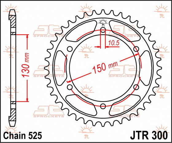 30048JT JT Sprockets galinė žvaigždutė 48 danties žingsnis 525 jtr30048