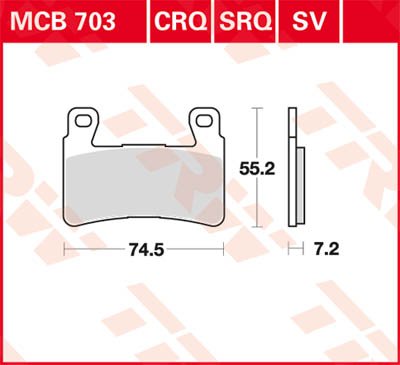 MCB703CRQ TRW lenktyninių stabdžių kaladėlės iš hiper-karbono