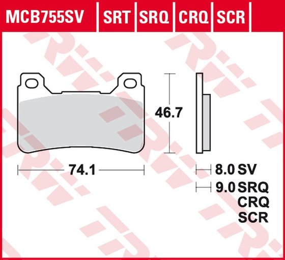 MCB755SCR TRW stabdžių trinkelės