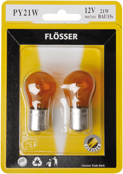 FLOSSER flösser lemputė py21w 12v 21w bau15s gintarinė