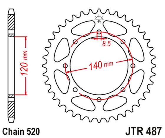 49143JTZBK JT Sprockets galinė žvaigždutė