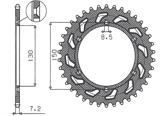 SUN1-2584-51 SUNSTAR SPROCKETS galinė žvaigždutė