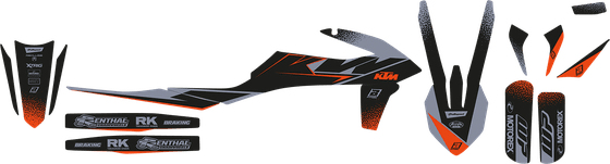 2547Y BLACKBIRD RACING matinės juodos spalvos grafinis rinkinys, skirtas ktm