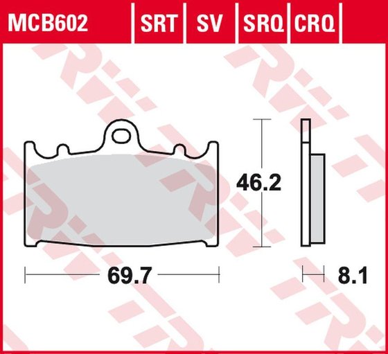 MCB602CRQ TRW lenktyninių stabdžių trinkelės iš hiperanglies