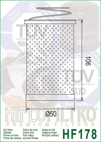 20-HF178 Hiflofiltro "hiflo" alyvos filtras hf178