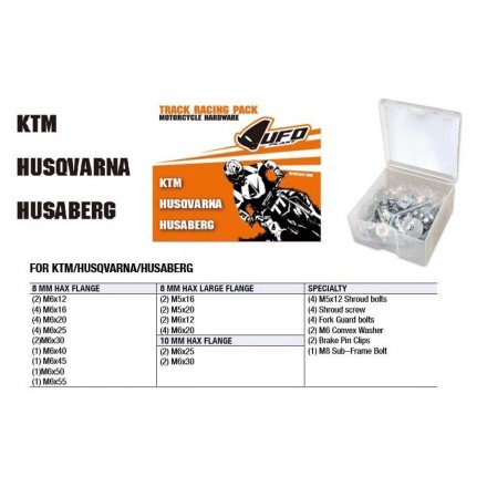 650-2201 UFO ufo hardware track racing pack ktm, hva, husab