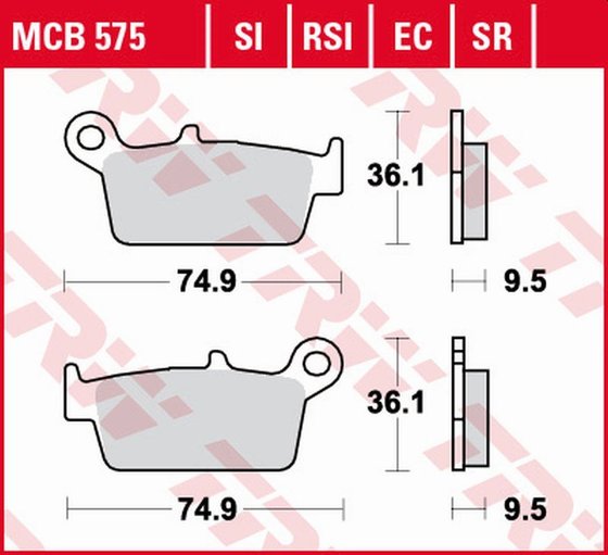 MCB575EC TRW organinės bekelės stabdžių trinkelės