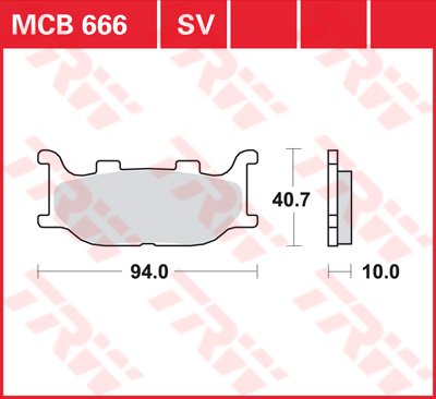 MCB666 TRW universalios organinės standartinės stabdžių trinkelės