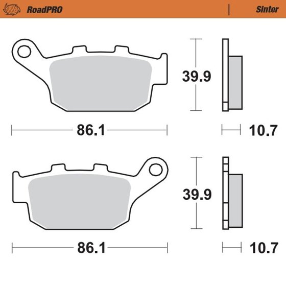 402202 MOTO-MASTER sukepinta galinė stabdžių kaladėlė