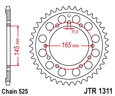 JTR1311 JT Sprockets plieninė galinė žvaigždutė