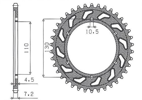 SUN1-4474-43 SUNSTAR SPROCKETS galinė žvaigždutė