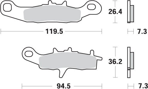 726RSI SBS lenktyninės sukepintos stabdžių trinkelės