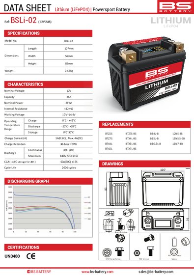 360102 BS BATTERY ličio akumuliatorius