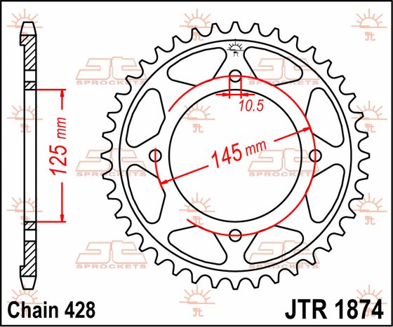 JTR1874 JT Sprockets plieninė galinė žvaigždutė