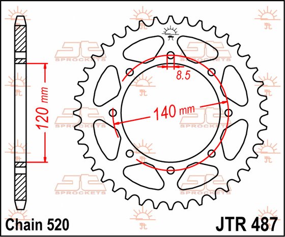 JTR487 JT Sprockets plieninė galinė žvaigždutė