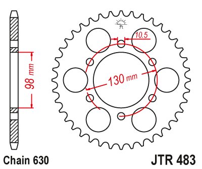 JTR483 JT Sprockets plieninė galinė žvaigždutė