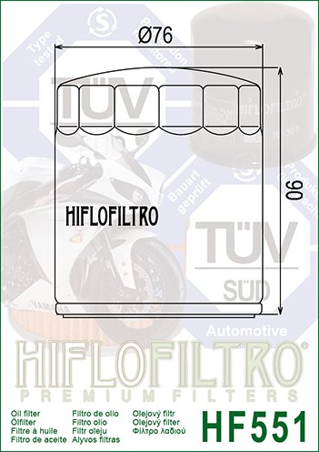 20-HF551 Hiflofiltro "hiflo" alyvos filtras hf551