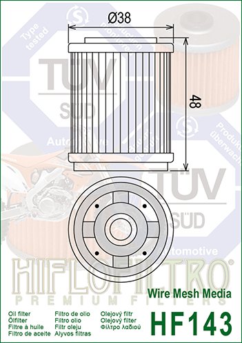 20-HF143 Hiflofiltro alyvos filtras