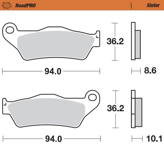 405402 MOTO-MASTER sukepinta galinė stabdžių kaladėlė