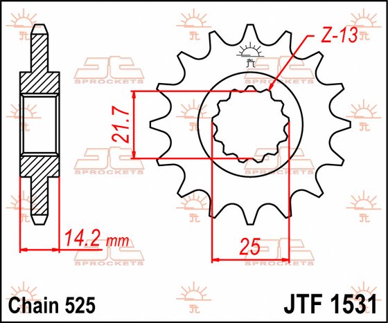 JTF1531 JT Sprockets plieninė priekinė žvaigždutė