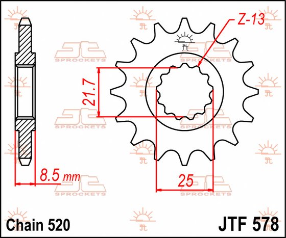 JTF578 JT Sprockets plieninė priekinė žvaigždutė