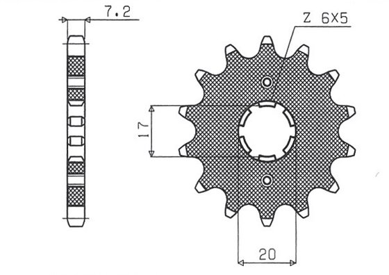 22215 SUNSTAR SPROCKETS 428 15t priekinė atsarginė žvaigždutė