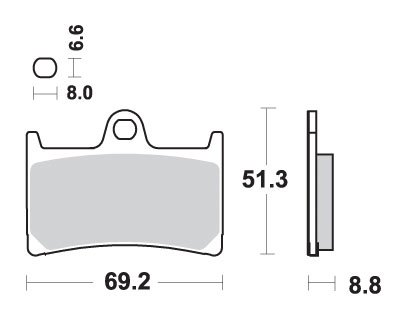 634DC SBS stabdžių kaladėlės dual carbon