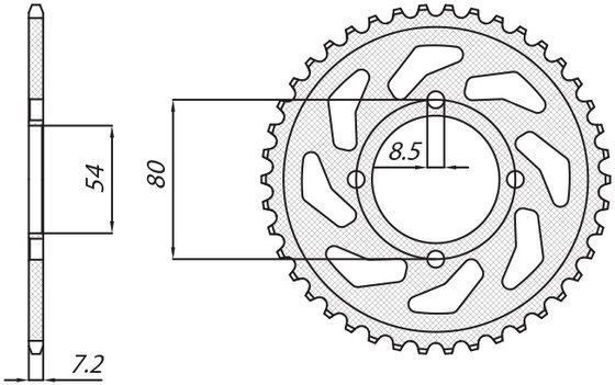 SUN1-2117-45 SUNSTAR SPROCKETS galinė žvaigždutė