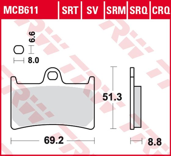 MCB611TRQ TRW sukepinto metalo stabdžių trinkelės