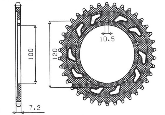 1-4430-46 SUNSTAR SPROCKETS galinė plieninė žvaigždutė - 46 dantys, 525 žingsnių