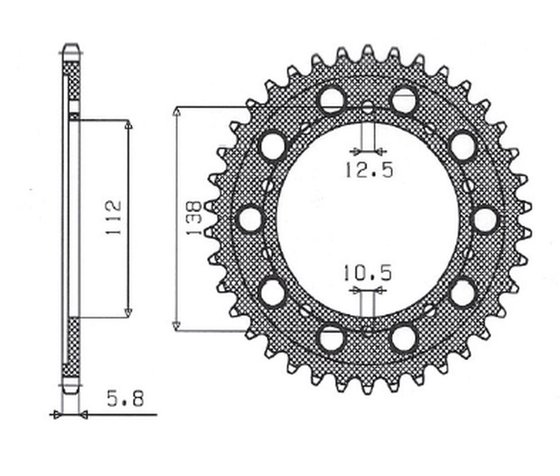 SUN5-3485-41 SUNSTAR SPROCKETS aliumininė galinė žvaigždutė