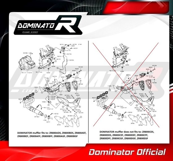 KA054DC-S Dominator exhaust silencer muffler gps