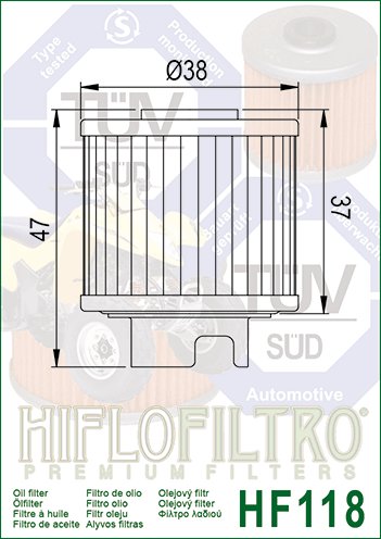 20-HF118 Hiflofiltro "hiflo" alyvos filtras hf118