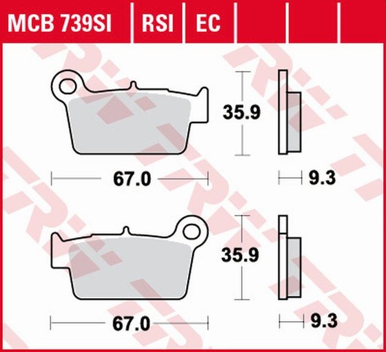 MCB739EC TRW organinės bekelės stabdžių trinkelės