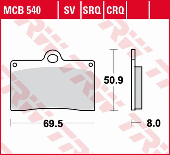 MCB540SV TRW sukepinto metalo stabdžių trinkelės