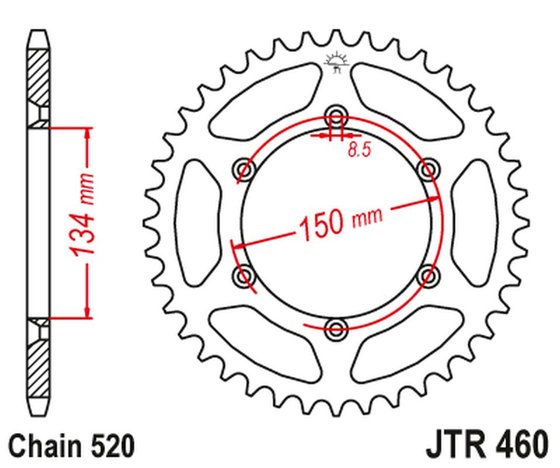 JTA460BLK JT Sprockets "racelite" aliuminio galinė lenktyninė žvaigždutė