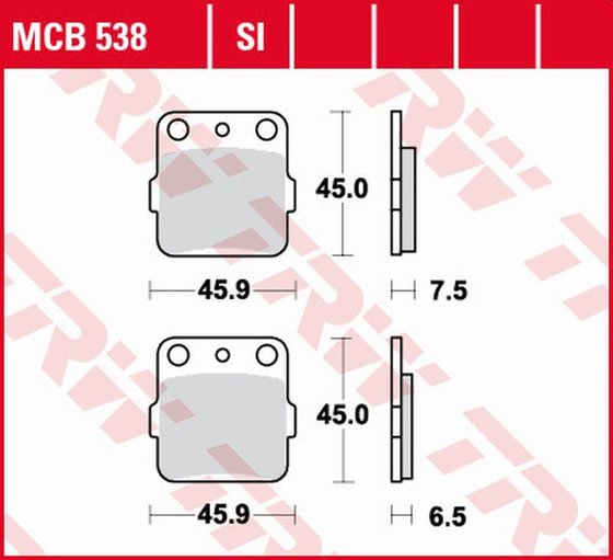 MCB538SI TRW sukepinto metalo bekelės stabdžių trinkelės