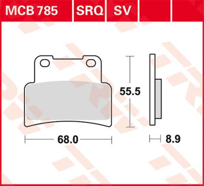 MCB785 TRW universalios organinės standartinės stabdžių trinkelės