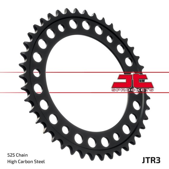 JTR3.47ZBK JT Sprockets galinė žvaigždutė - 47 dantys, 525 žingsnio, juoda