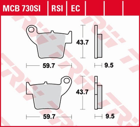 MCB730EC TRW organinės bekelės stabdžių trinkelės