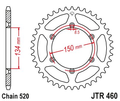 48953JT JT Sprockets galinė žvaigždutė 53 danties žingsnis 520 juoda jtr46053