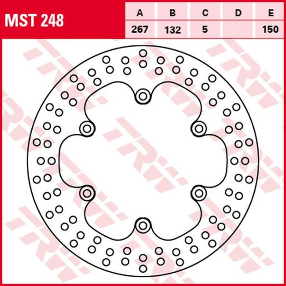 MST248 TRW fiksuotas galinių stabdžių rotorius - 267 mm apvalus