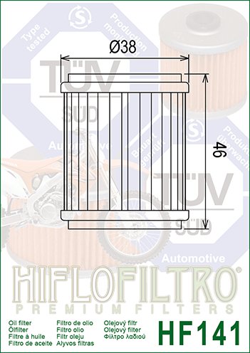 HF141 Hiflofiltro alyvos filtras