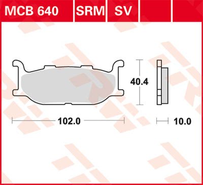 MCB640SV TRW sukepinto metalo stabdžių trinkelės