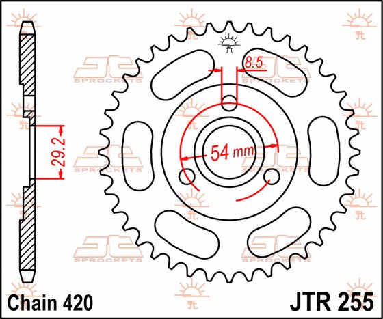 JTR255 JT Sprockets plieninė galinė žvaigždutė