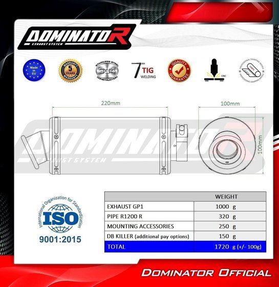 BW019DC-S Dominator exhaust silencer muffler gp1