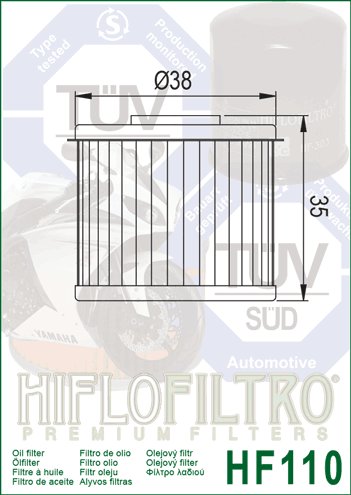 20-HF110 Hiflofiltro "hiflo" alyvos filtras hf110